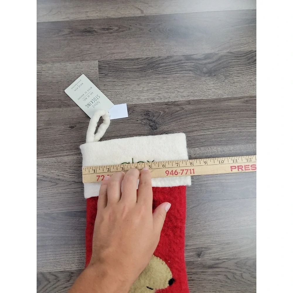 West Elm Felted Wool Christmas Stocking Puppy‎ Dog Alex Pottery Barn Holiday NWT